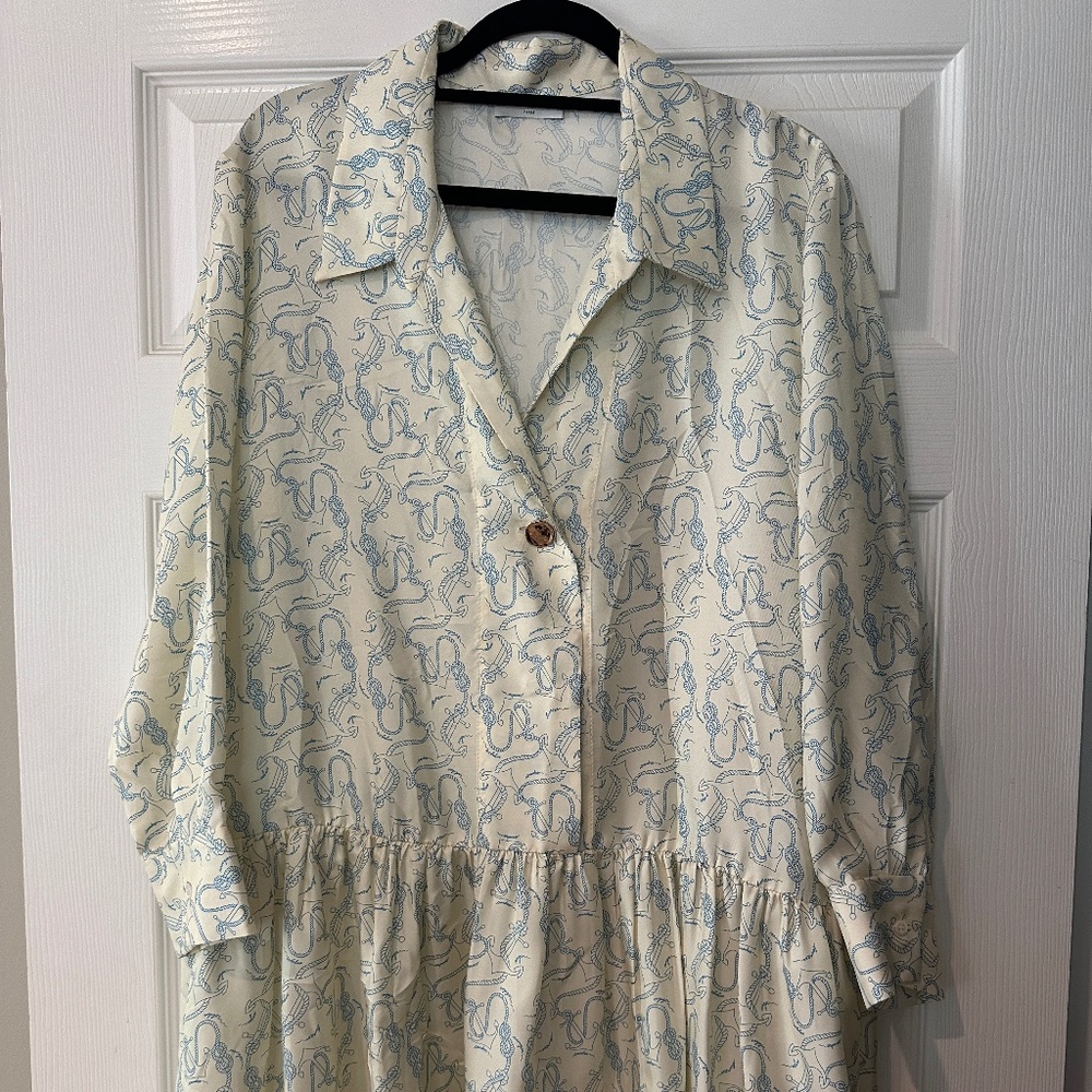 Sandro Silk Long Sleeve Shirtdress